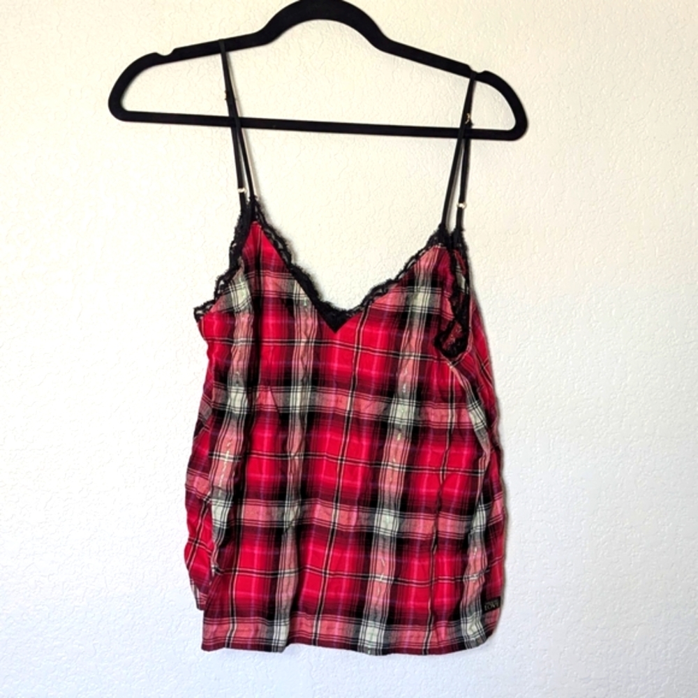 Victorias Secret Plaid Red and Black Women's Top
